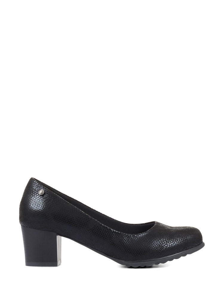 Pavers Black Pavers Block Heeled Black Court Shoes - Image 1 of 5