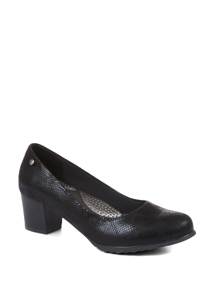Pavers Black Pavers Block Heeled Black Court Shoes - Image 2 of 5