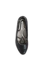Pavers Black Pavers Block Heeled Black Court Shoes - Image 4 of 5