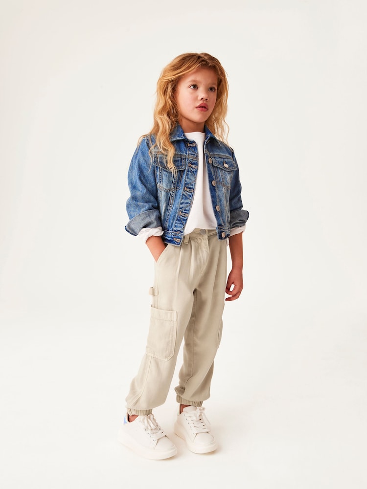 Neutral TENCEL™ Cargo Trousers (3-16yrs) - Image 1 of 6 Neutral TENCEL™ Cargo Trousers (3-16yrs) - Image 1 of 6