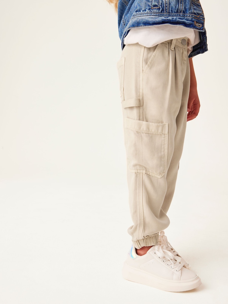 Neutral TENCEL™ Cargo Trousers (3-16yrs) - Image 3 of 6