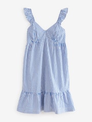 Blue Stripe Seersucker Mini Dress - Image 5 of 5