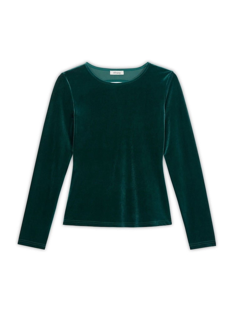 Albaray Green Velvet Top - Image 4 of 4 Albaray Green Velvet Top - Image 4 of 4