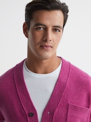 Reiss Cerise Andrews Merino Wool Cardigan - Image 4 of 6