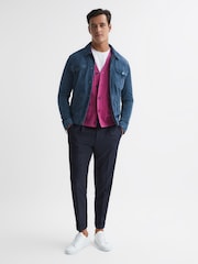 Reiss Cerise Andrews Merino Wool Cardigan - Image 6 of 6