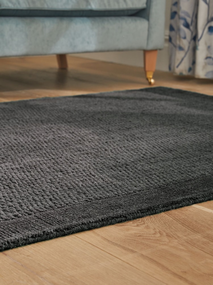 Charcoal Grey Florence Border Rug - Image 2 of 6