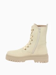 Gabor Cream Genoa Panna Leather Combat Boots - Image 2 of 5