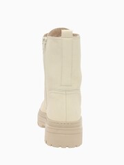 Gabor Cream Genoa Panna Leather Combat Boots - Image 5 of 5
