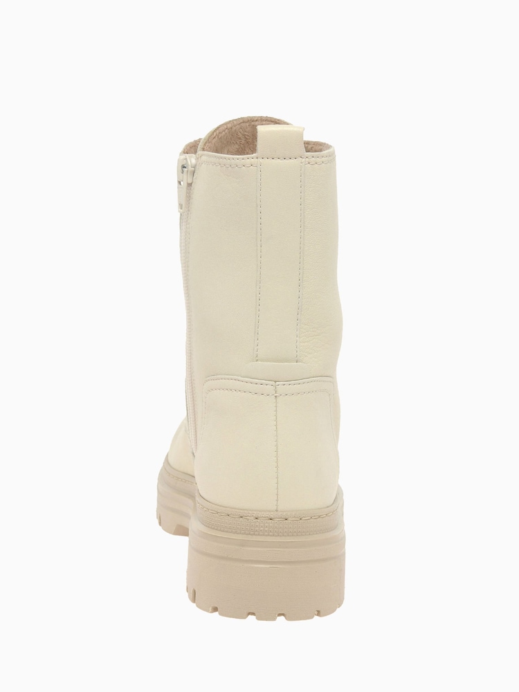 Gabor Cream Genoa Panna Leather Combat Boots - Image 5 of 5