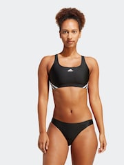 adidas Black 3 Stripe Sporty Bikini Bottoms - Image 1 of 7