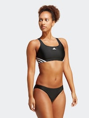 adidas Black 3 Stripe Sporty Bikini Bottoms - Image 3 of 7