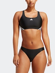 adidas Black 3 Stripe Sporty Bikini Bottoms - Image 4 of 7