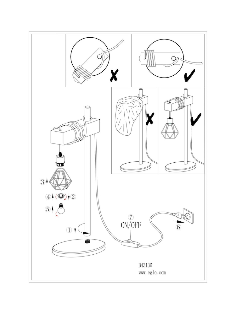 Eglo Black Townshend 5 1 Light Caged Table Lamp - Image 5 of 5