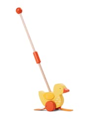 JoJo Maman Bébé Duck Wooden Push-Along Toy - Image 1 of 1
