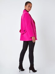 Roman Pink Petite Double Breasted Smart Coat - Image 3 of 5