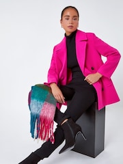 Roman Pink Petite Double Breasted Smart Coat - Image 4 of 5