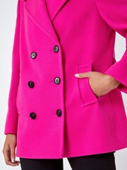 Roman Pink Petite Double Breasted Smart Coat - Image 5 of 5