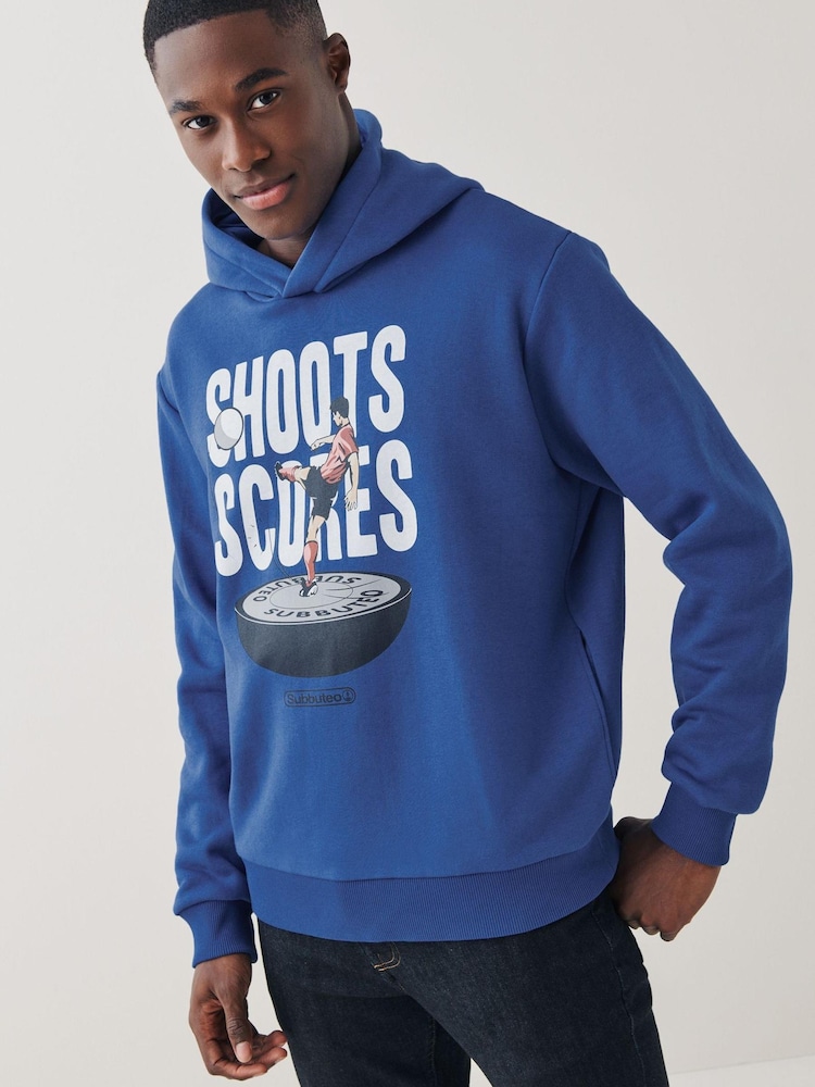 Subbuteo Blue Overhead Hoodie Christmas Jersey - Image 1 of 1 Subbuteo Blue Overhead Hoodie Christmas Jersey - Image 1 of 1
