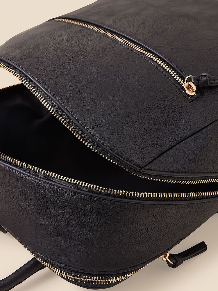 Accessorize Black Classic Zip Around Backpack - Image 4 of 4