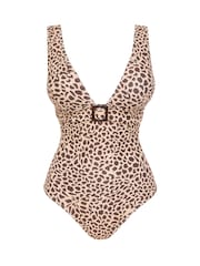 Figleaves Animal Print Serengeti High Apex Swimsuit - Image 5 of 5