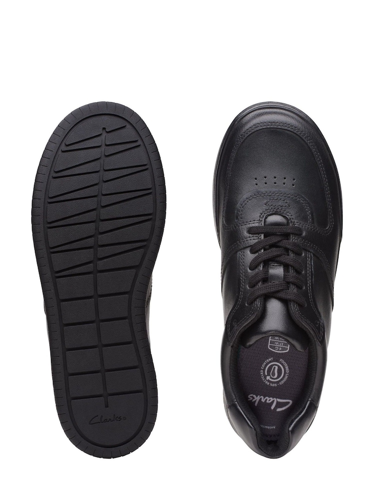 Clarks Black Multi Fit Leather Fawn Lay Shoes - Image 9 of 9