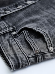 Own. Washed Grey Button Front Wide Ankle Leg Jeans - Image 6 of 7