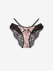 Lipsy Leopard Leopard Strap Lace Back Brazillian Knickers - Image 5 of 5