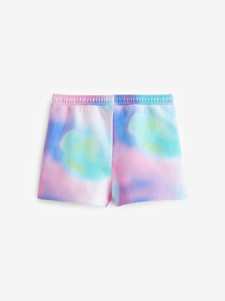 Pink/Blue/Purple Digital Tie Dye Print 3 Pack Cotton Jersey Shorts (3-16yrs) - Image 2 of 2 Pink/Blue/Purple Digital Tie Dye Print 3 Pack Cotton Jersey Shorts (3-16yrs) - Image 2 of 2