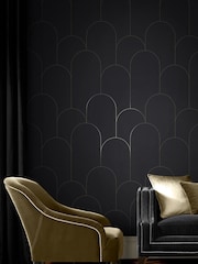 Graham & Brown Black Lancet 10M Wallpaper - Image 1 of 3