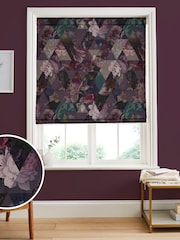 Graham & Brown Amethyst Purple Timepiece Made to Measure Roman 100% Cotton Blind - Image 1 of 6