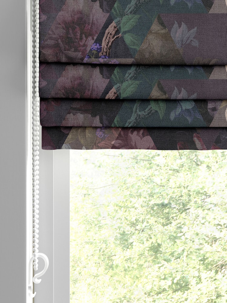 Graham & Brown Amethyst Purple Timepiece Made to Measure Roman 100% Cotton Blind - Image 2 of 6