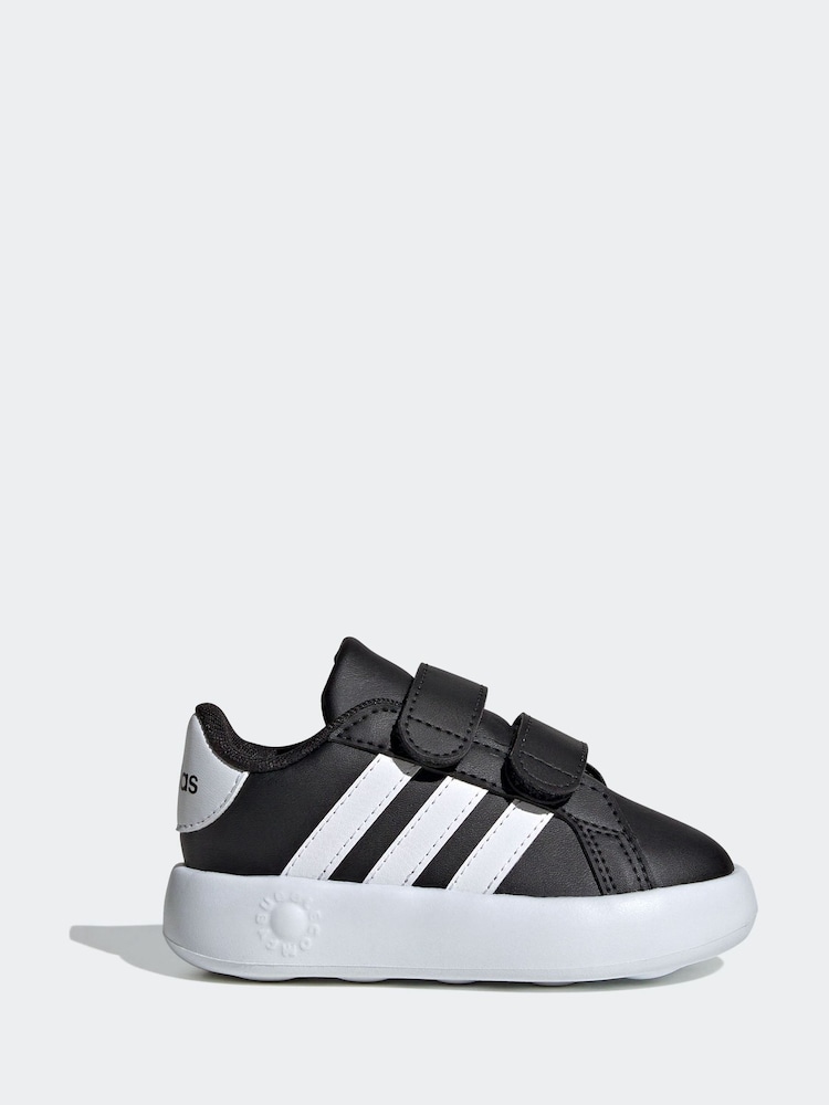 adidas Black/White Kids Grand Court 2.0 Shoes - Image 1 of 8