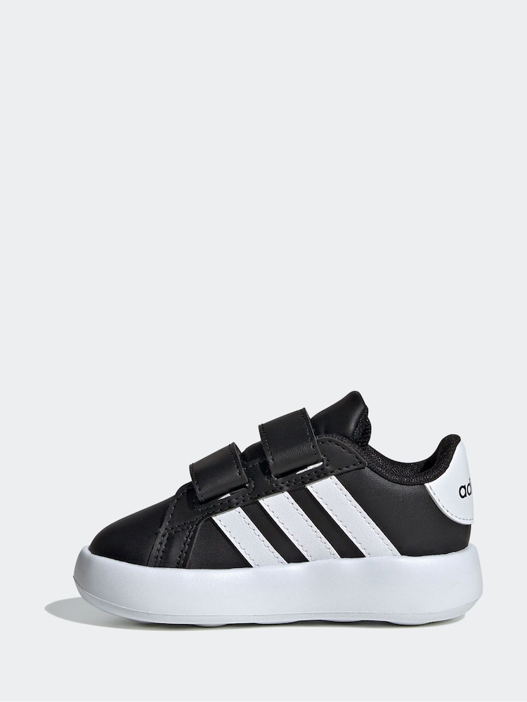 adidas Black/White Kids Grand Court 2.0 Shoes - Image 2 of 8
