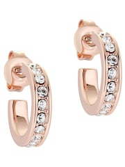 Ted Baker Rose Gold SEENITA: Crystal Small Hoop Earrings - Image 1 of 9