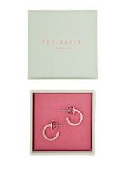 Ted Baker Rose Gold SEENITA: Crystal Small Hoop Earrings - Image 6 of 9
