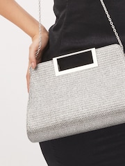 Shimmer Metal Handle Clutch Bag - Image 1 of 6