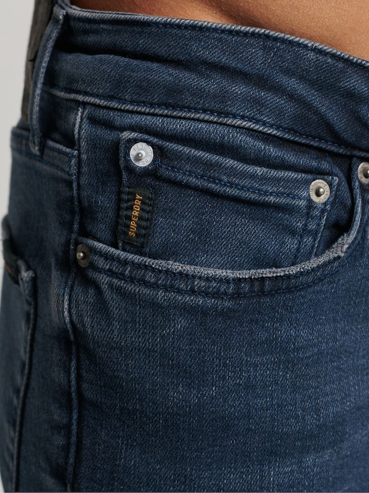 Темно-синій - Superdry Cotton Skinny Jeans - Image 6 of 10