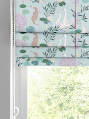 Sara Miller Pale Blue Kids Riverbank Tales Made To Measure Roman 100% Cotton Blind - Image 2 of 6