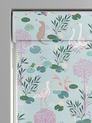 Sara Miller Pale Blue Kids Riverbank Tales Made To Measure Roman 100% Cotton Blind - Image 3 of 6