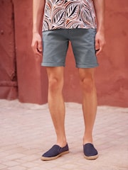 Blue Straight Stretch Denim Shorts - Image 1 of 5