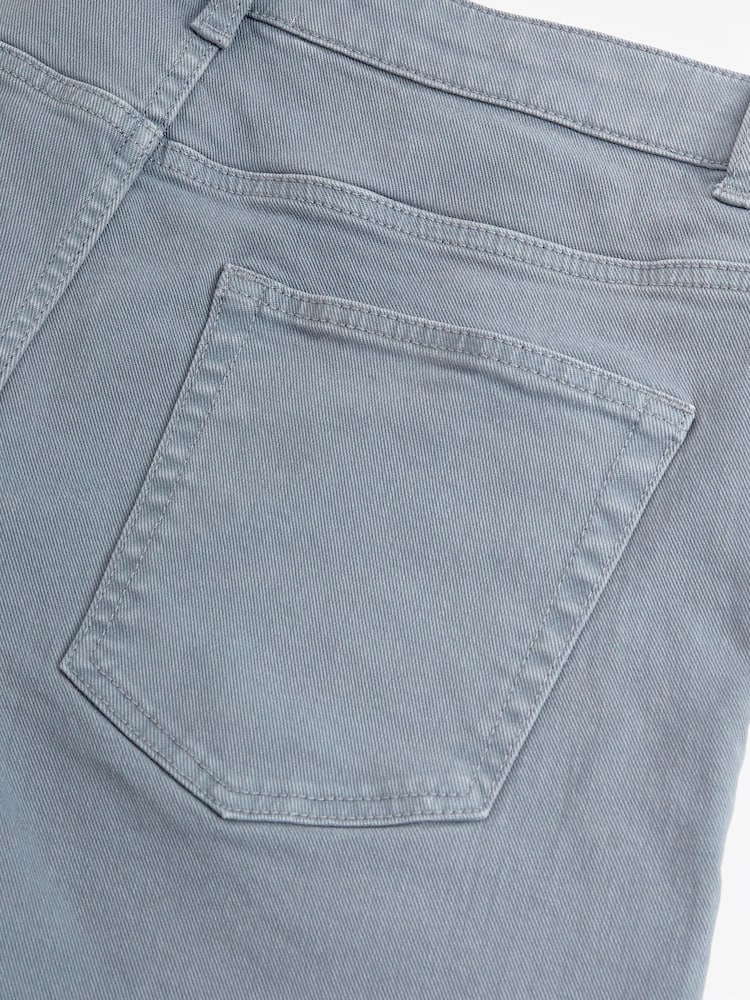 Blue Straight Stretch Denim Shorts - Image 5 of 5