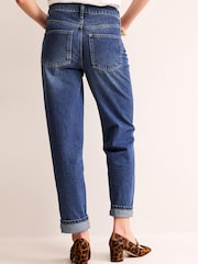 Boden Blue Mid Rise Tapered 100% Cotton Jeans - Image 2 of 6