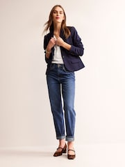 Boden Blue Mid Rise Tapered 100% Cotton Jeans - Image 4 of 6