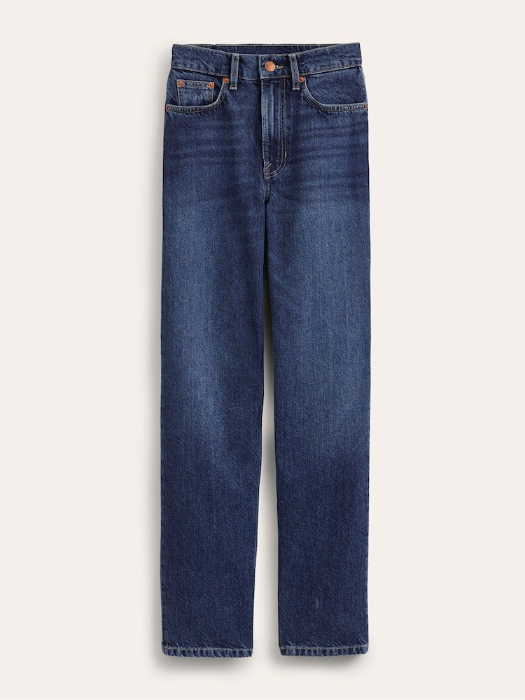 Boden Blue Mid Rise Tapered 100% Cotton Jeans - Image 6 of 6