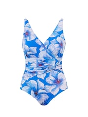 Seaspray Blue Eleanor Floral Bow Tummy Control Swimsuit - Image 1 of 4