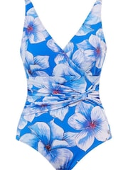 Seaspray Blue Eleanor Floral Bow Tummy Control Swimsuit - Image 3 of 4
