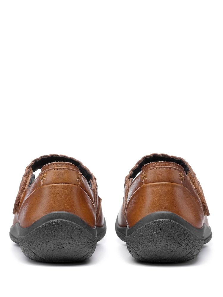 Hotter Brown Wide Fit Shake II Touch Fastening Leather Shoes - Image 5 of 5
