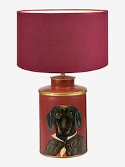 Pacific Red Dachshund Hand Painted Metal Table Lamp - Image 1 of 3