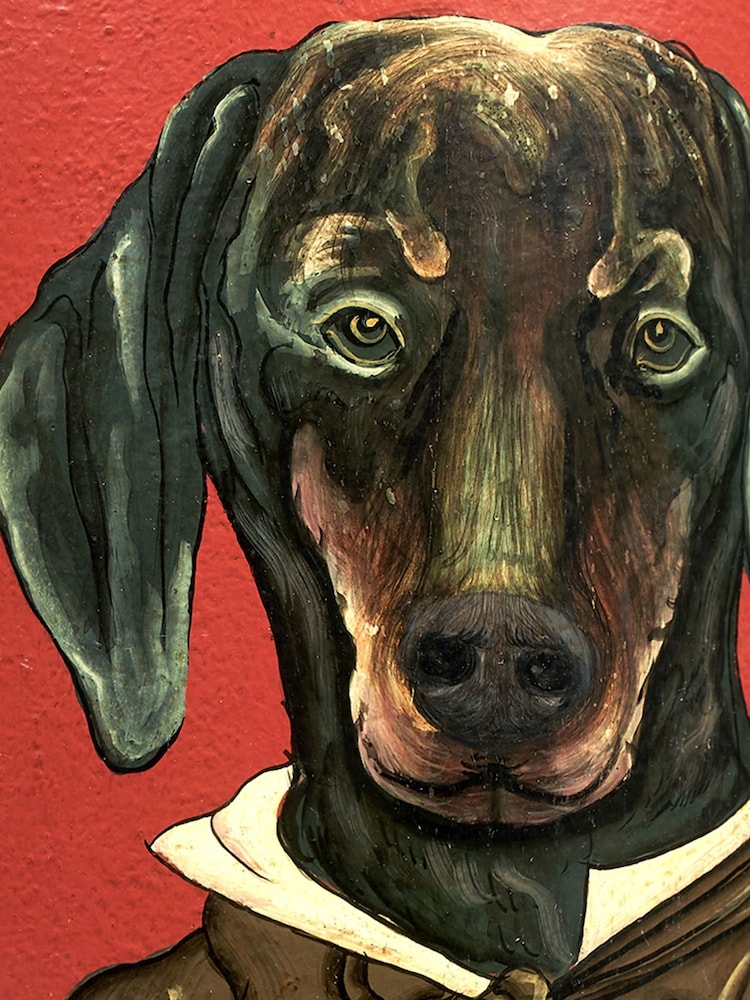 Pacific Red Dachshund Hand Painted Metal Table Lamp - Image 3 of 3