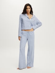 Cotton On Blue Dreamy Soft Boxy Shirt & Wide Leg Pant Set - Image 1 of 4
